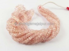 Rose Gold Morganite Faceted Roundelle Beads